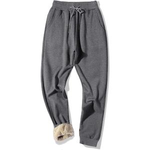 MACHLAB Men's Thermal Fleece Jogger Pants Sherpa Lined Sweatpants Winter Warm Thick Track Pants (Gray, M)