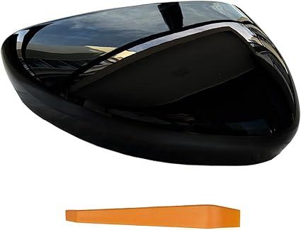 Driver and Passenger Side Mirror Cover Glossy Black, 11x5 inches and, 10x4 inches