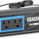ERAYAK 200W Car USB C Fast Charger, 12V to 110V Power Inverter, Cigarette Lighter Adapter to Wall Plug, with 110V AC Outlets 18W USB Ports, Car & Truck Accessories for Road Trips