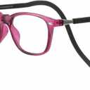 Magnetic Blue Light Blocking Reading Glasses for Presbyopia, Blue Light Filter, and Interchangeable Adjustable Straps (Rosy)