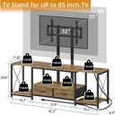 GYIIYUO LED TV Stand with Mount and Power Outlet & Fabric Drawers for 32-85 Inches TV - Entertainment Center and Corner Tv Stand for Living Room, Bedroom- 47" Rustic Brown (Max VESA 600mm 400mm | with Mount, Power Outlet, Fabric Drawers, 32-85 Inches TV