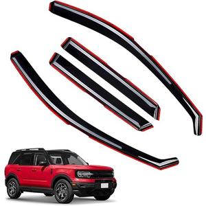 in-Channel Window Visors Rain Guards FIT Ford Bronco Sport 2021-2025 (2021-2025) – 4-Piece in-Channel Dark-Smoke Polycarbonate Vent Deflectors
