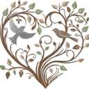 Hnatzu Heart Wall Decor Metal Bird and Tree of Life in Heart Shape Colorful Wall Art Metal Wall Decor for Living Room, Bedroom, Nursery