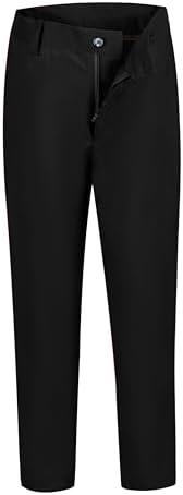 Boys Dress Pants Adjustable Waist Flat Front Casual Wear Slim Fit School Uniforms Pants, 6Y