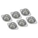 PATIKIL Roller Ball Transfer Bearing 1/2", 6 Pack Load 15lbs Flange Mounted Stainless Steel Rotation Caster Unit for Conveyor Roller Stand Transmission