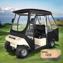 10L0L Golf Cart Enclosure for Club Car DS 4 Passenger (Short Roof 56"), Waterproof & Windproof Rain Cover with Clear Windows & Roll-Up Doors, Heavy Duty All-Weather Golf Cart Storage Cover