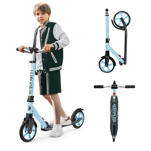 Kick Scooter for Ages 6+,Kid, Teens & Adults. Max Load 240 LBS. Foldable, Lightweight, 8IN Big Wheels for Kids, Teen and Adults, 4 Adjustable Levels. Bearing ABEC9