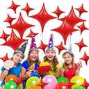 2 x 23Pcs Four Angle Star Foil Balloons,26Inch and 10Inch Red Quadrangle Star Helium Mylar Balloons for Birthday Party Anniversary Wedding Baby Shower Decorations (Red)