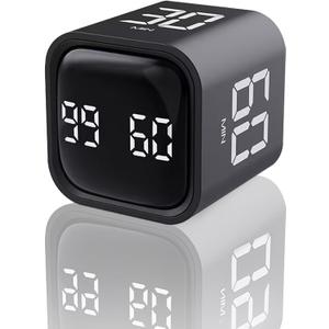 EooCoo Digital Timer College School Supplies, Gravity Pomodoro Cube Rotation, Countdown Productivity Kitchen Timer 5/10/30/60 Mins for Meeting, Back to School Gift, ADHD Tools, Office Desk Decoration