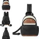 CLUCI Sling Bag for Women Leather Women's Backpack Small Convertible Backpack Purse Crossbody Bag for Travel (0-5 Black With Brown)