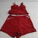 Swim Rompers for Women One Piece Tummy Control Swimsuits Modest Full Coverage Bathing Suits with Shorts and Pockets Red 2XL