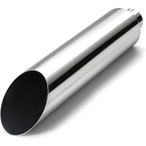 MONOKING 4 Inch Inlet 8 Inch Outlet Diesel Exhaust Stack, 36" Long Polished Stainless Steel Miter Cut Smoker Exhaust Tip for Diesel Truck, Universal Fit