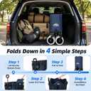 X800 200L Foldable Beach Wagon with 9" Flat-Free PU Wheels, Heavy Duty Utility Wagon Cart for Beach, Camping, Sports, Shopping, Garden, Navy Blue