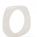 Chunky White Marble Swirl Lucite/Acrylic Bangle Bracelet with Rounded Square Shape