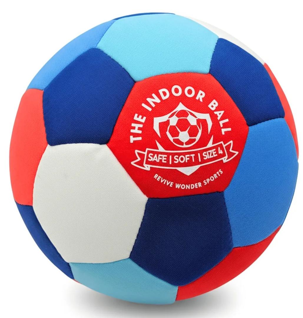 The Indoor Ball — Soft Foam Padded Size 4 Soccer Ball for Kids (Ages 3+) — Essential House Ball or Soccer Gift for Quiet Juggling and Indoor Training — Realistic Touch