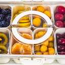 Cosnou Divided Serving Tray with Handle, 8 Compartments Snack Box for Candy, Nuts, Cookies, Fruit, Snacks Platters, Party Favor, Wedding, Home Decor