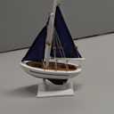 Pacific Sailer Blue - Blue Sails 9" - Model Sailing Boat - Sailboat Decoration