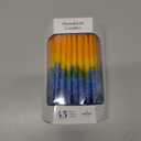 Dripless Hanukkah Candles Deluxe Sunburst Tri Colored Hand Decorated Hanukkah Candles 45 Count for All 8 Nights of Hanukkah 1-Hour Burn Time