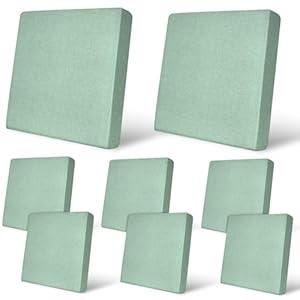 pickyNproud 8Pcs Patio Cushion Covers Stretch Outdoor Couch Cushions Slipcovers Replacement Washable Furniture Protector with Elastic Bottom Sofa Chair Seat Cover, Aqua Green