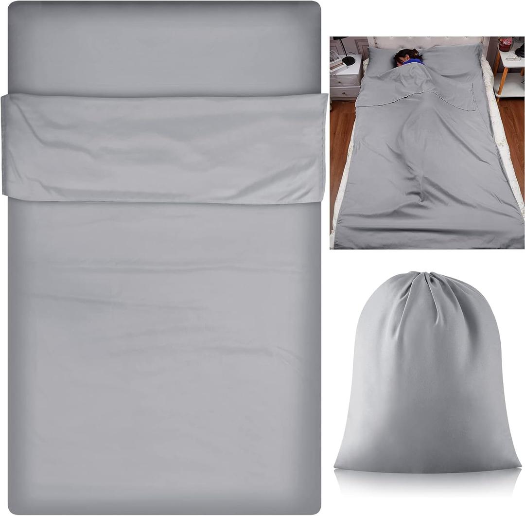 Irenare Self Tan Sleep Sack Reusable Body Self Tanners Lightweight Breathable Tanning Sleeping Sac for Bed Travel Sleeping Bag (Silver Gray)