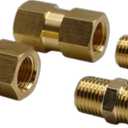 2-Pack Brass 1/4'' NPT 360 degree Swivel Air Hose Line Female Coupling Adapter with 1/4 inch MNPT Nipple Fittings for Air Compressor Pipe System