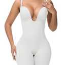 SHAPSHE Backless U Plunge Strapless Shapewear Tummy Control Butt Lifter Compression Bodysuit for Women Low Back Body Suit Size M