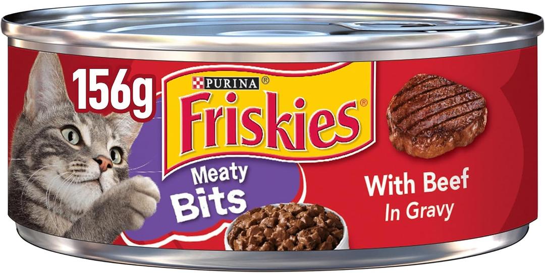 Friskies Meaty Bits With Beef In Gravy, 5.5 Oz (EXP 06/08/28) (Pack of 24)