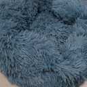 Puppy Beds for Small Dogs Washble 19 Inches Extra Small Anti-Anxiety for Calming Dog Doggie Bed Luxury Machine Washble Anti-Slip Waterproof Mute Bese Round Dog Bed (Lake Blue)