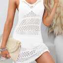 3 x Dokotoo Womens Swimwear Cover Ups 2026 Summer Crochet Hollow Out Knit Bathing Suit Beach Dresses (White, XL)