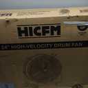 HiCFM 24" Industrial Drum Fan 8800 CFM High Velocity 3-Speed Heavy Duty Metal Air Circulator with Casters Handle for Basement Warehouse Factory workshops