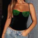 Women Sexy Sequin Bra Tank Top Dressy Metallic Sparkly Holiday Festival Shirt (Black, S)