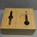 RIVAA Eco-Friendly Bamboo Trash Bag Holder - Complete with Built-in Dispenser, Removable Hinged Lid, and Sleek Design for Space Saving and Convenience!