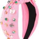 YARIEW Witch Headbands for Women Knotted Headband with Crown Magic Wand Witch Theme Birthday Party