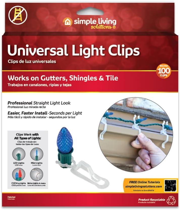 Simple Living Solutions 100ct Universal Light Clips Value Pack 25pcs(4 pack)