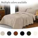 NEPHEALIS Oversized King 120"x128" Quilt Set Luxury Velvet Bedspread 3 Piece Quilted Coverlet Set with 2 Matching 20x36 Pillow Shams Ultra Soft All Season for Farmhouse Guest Room,Beige