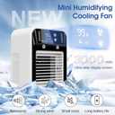 Portable Air Conditioner, Rechargeable Mini Air Conditioner Evaporative Air Cooler With 2 Speeds, Unit 2 Cool Air Spray, Digital Display Car AC Fan, Portable AC for Car Bedroom Office Camping