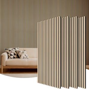 TONOR Wood Wall Panels for Interior Wall Decor, 4 Pack 47.2" x 23.6"(31ft) Wood Slat Acoustic Panels, Soundproof Wall Panels for Noise Cancelling and Decoration, Living Room, Bedroom, Office, Oak