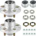 Youxmoto Galvanized Trailer Idler Hub kit, 5 on 4.5 for 3500 lbs Trailer Axle, 5x4.5 Trailer Hub Assembly, Set of 2, with Bearing, Grease Seal Grease Cap, (Fits 1-1/16'' to 1-3/8'' Tapered Axle)