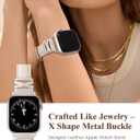 Minyee Leather Band Compatible with Apple Watch 42/41/40/38/44/45/46/49mm Women,Dressy Slim Premium Leather Strap with Designer X-Shape Metal Buckle for iWatch Series 11 10 9 8 7 6 5 4 SE/Ultra 3 2 1