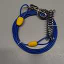 Petbobi Dog Tie-Out Cable 20ft - Heavy Duty Dog Lead Up to 120 lbs, Outdoor Leash Metal Cable with Shock Spring 360 Swivel Clips, for Yard Camping, Fit Small Medium Large Pets, Blue