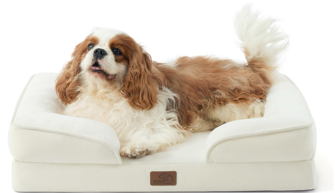 Bedsure Orthopedic Dog Bed Medium Size Dogs - Washable Medium Dog Cat Bed Waterproof, Comfort Pet Couch Sofa with Washable Removable Cover, Pets Bed with Nonskid Bottom, Moss Green, 28"