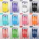 Sieral 24 Pieces Thank You for Being Awesome Tumbler, Thank You Supplies for Women Men 20oz Insulated Stainless Steel Travel Tumbler with Lid and Straw Appreciation Gift with Keychain (Multicolor)