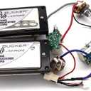 1 Set ProBucker Alnico Bridge&Neck Pickups with Pro Wiring Harness Pots&3 Way Switches Universal for Electric Guitar (Chrome (Black Ring))