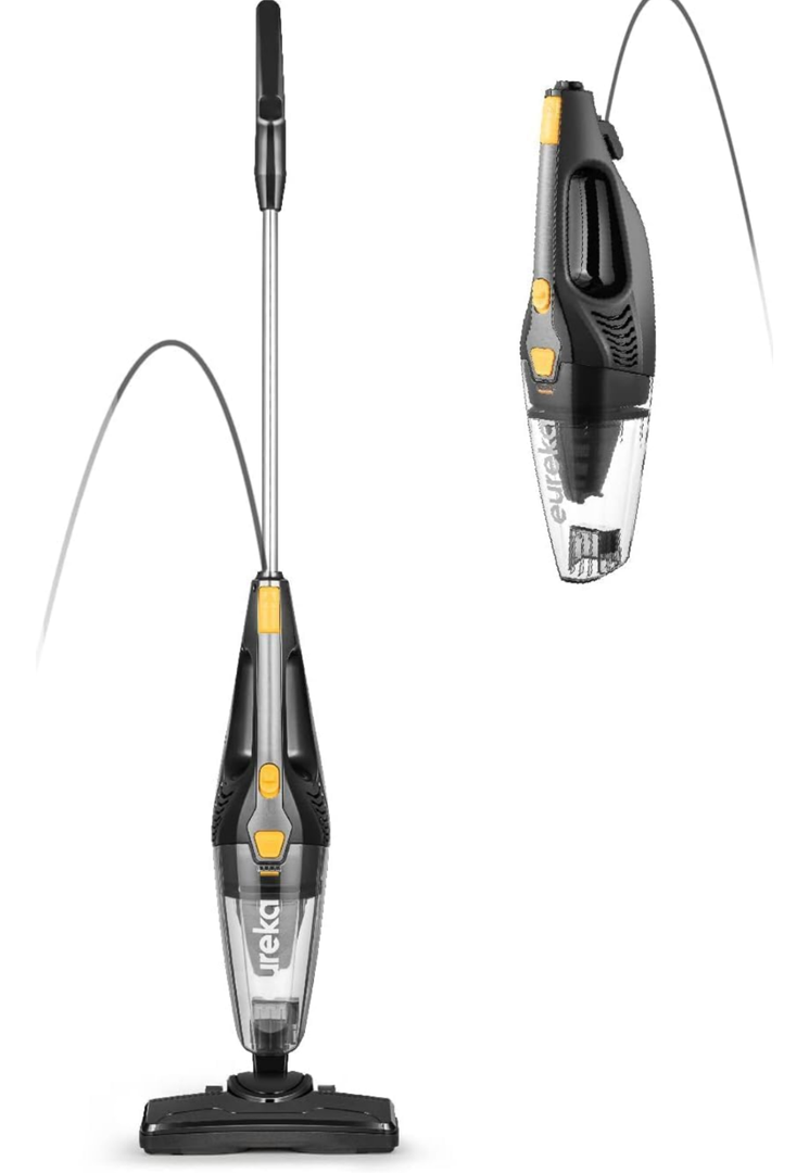 Eureka Blaze Stick Vacuum Cleaner, Powerful Suction 3-in-1 Small Handheld Vac with Filter for Hard Floor Lightweight Upright Home Pet Hair, Dark Black