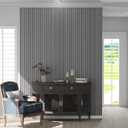 Oxdigi Light Gray Wood Slat Peel and Stick Wallpaper - Textured Faux Wood Panels, Waterproof & Removable Contact Paper for Kitchen, Bedroom, Bathroom - Easy Install 35.4x196 Inch, Light Gray Wood