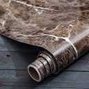 Dark Brown Marble Wallpaper Peel and Stick Countertops Granite Paper for Old Furniture Self Adhesive Counter Contact Paper Decorative for Desk Cabinets Kitchen Countertop Peel and Stick 15.7"x196"