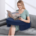 ITEFDTUTNE Reading Pillow for Gaming Extra Large, Adjustable Lap Desk Pillow with Pocket, Soft Memory Foam Arm Rest Pillow for Adult, Gaming Pillow for Lap, Sitting in Bed Floor Sofa, Blue