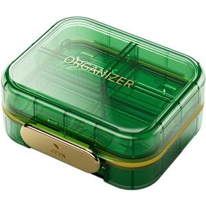 Travel Pill Box  Travel Pill Organizer, 7 Compartments Portable Pill Case,Pill Case for Purse, Pocket  Durable Daily Pill Organizer for Vitamins, Supplements