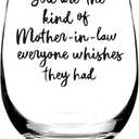LUKGOSHP Gifts for Boyfriends Mom,Christmas Gift for Mother in Law,Birthday,Mothers Day,Appreciation Gift For Mom of Partner,15 Oz Wine Glass