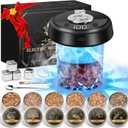 Electric Whiskey Smoker Kit - 7-Color LED, 6 Wood Flavors, Rechargeable Cocktail Smoker for Bourbon, Drinks & Food - Complete Bar Tool Set Gift